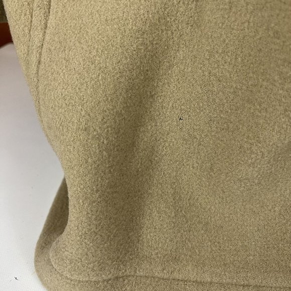 J. Crew Tan Khaki Wool Toggle Button Coat Women's Size Medium Hooded Jacket - Picture 7 of 11